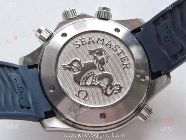 Swiss Replica Omega Seamaster Diver 300M Blue Wave Dial ETNZ Limited Edition Watch 5
