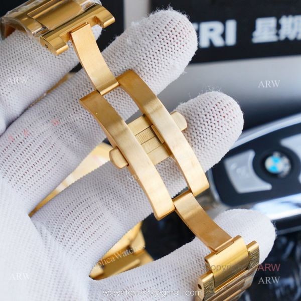 1:1 Copy Best Cartier Ballon Bleu Gold Watch Fully Iced Out Cartier Watch 5