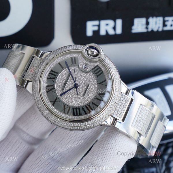 1:1 Copy Best Cartier Ballon Bleu De Cartier Stainless Steel Watch 42mm 5