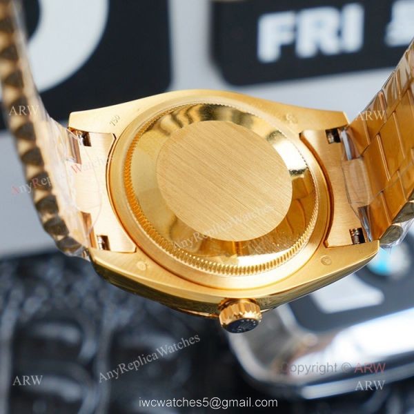 High Quality Replica Gold Rolex Datejust 36mm Black Dial ETA2836 Automatic Watch 5