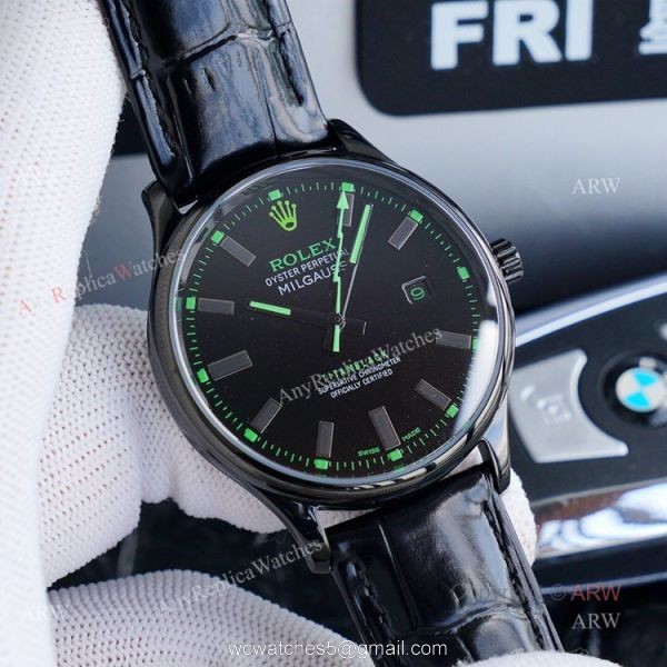 New Rolex Milgauss Black Face Replica Watch Rolex Milgauss Titan Black Dial 5
