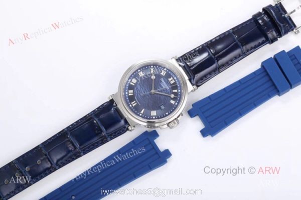 Swiss Replica Breguet Marine 5517 Blue Dial Stainless Steel Watch 40mm 5