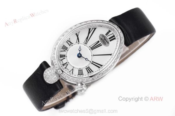 Replica Breguet Reine De Naples Watch White Roman Numberals With Diamond Bezel 5