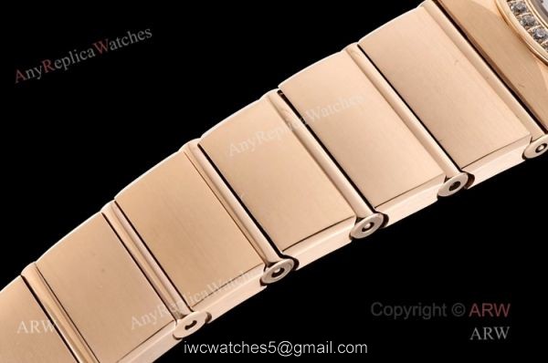 Swiss Quartz Replica Omega Constellation Rose Gold Diamond Ladies Watch 25mm 5