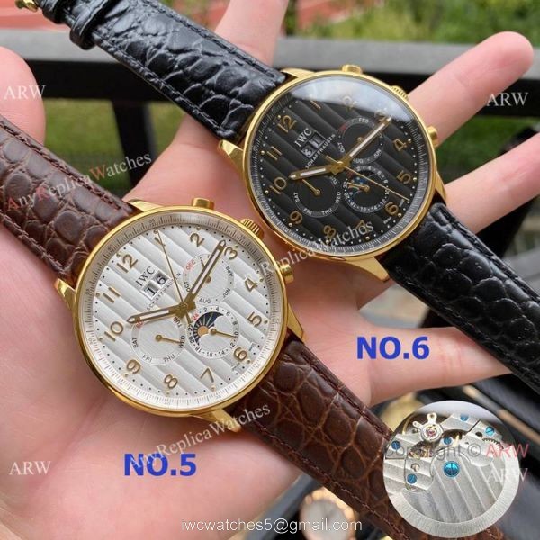 Wholesale Copy IWC Portuguese Moonphase Rose Gold Watches 5