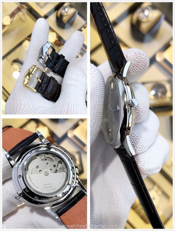 IWC Ingenieur Replica Watches Gold Case Black Leather Strap 5