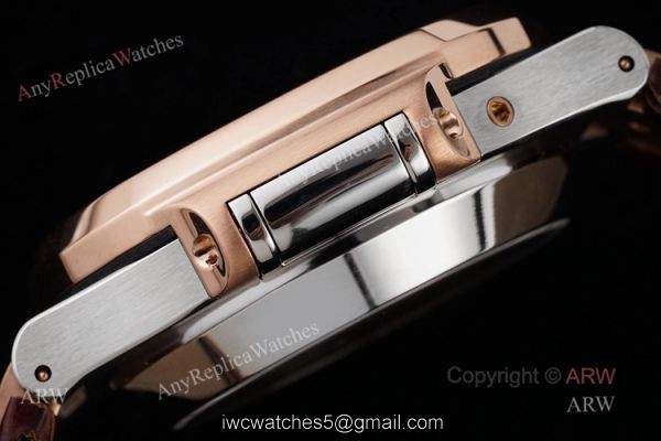 New Patek Philippe Nautilus Rose Gold And Silver Blue Dial Chronograph Swiss Replica Watches 5