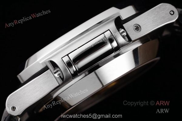 New Patek Philippe Nautilus 5980 Black Dial Black Leather Strap Swiss Made Replica Watch 5