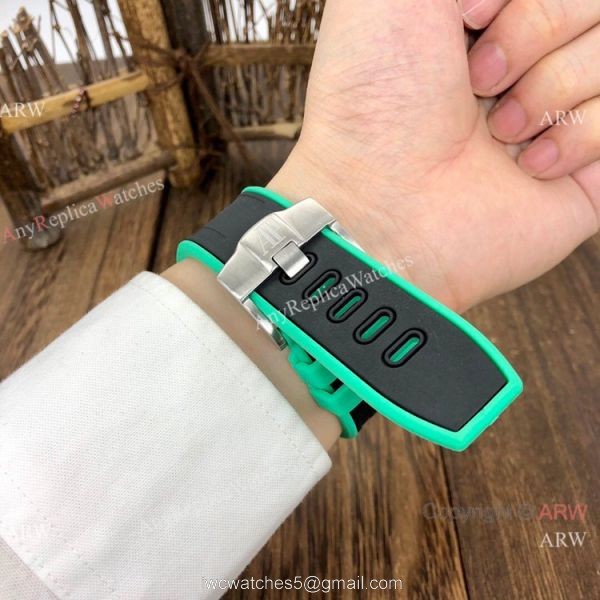 Knockoff Audemars Piguet Royal Oak Offshore Watches BlackGreen Rubber Strap 5