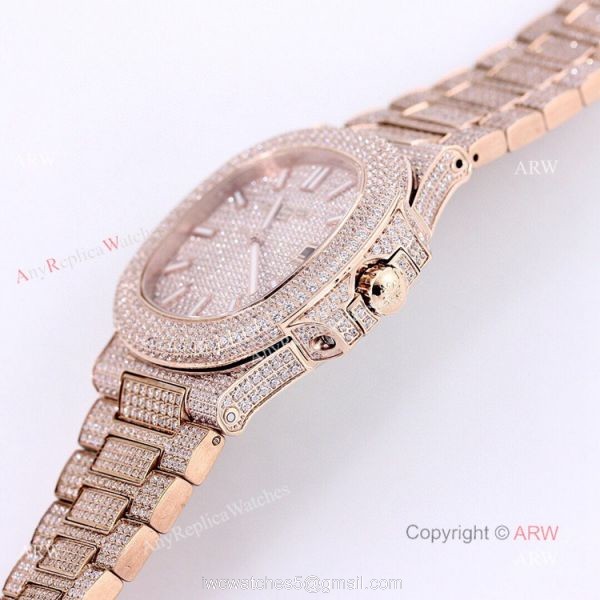 5719 Patek Philippe Nautilus Bust Down Rose Gold Replica Watch 40mm 5