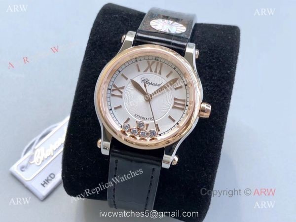 Replica Ladies Chopard Happy Sport 7 Floating Diamonds Watch Swiss Made 5