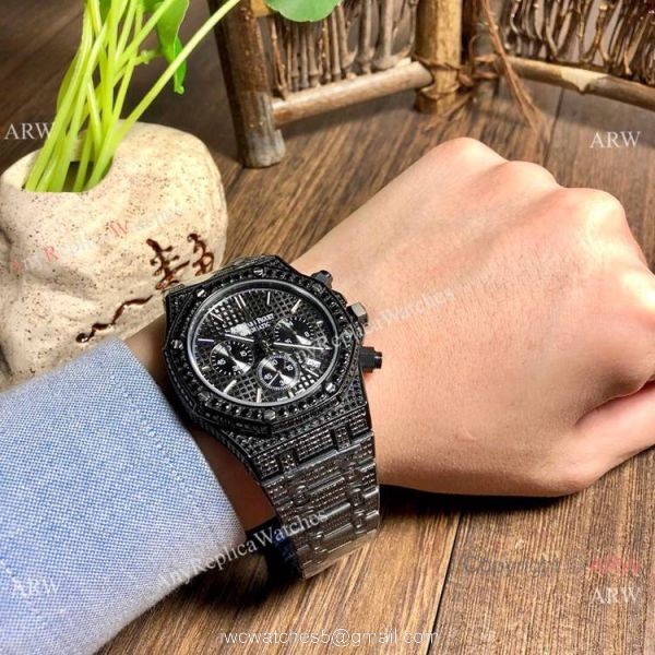 Knockoff Audemars Piguet Royal Oak Black Diamond Watches 42mm 5