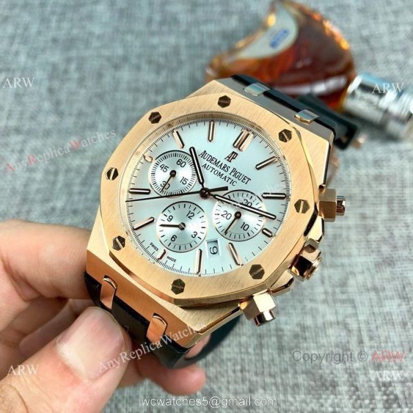 Replica Audemars Piguet Royal Oak Automatic Men Watches Rubber Strap 5