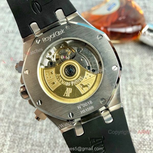 Replica Audemars Piguet Royal Oak Automatic Watches SS Rubber Strap 5