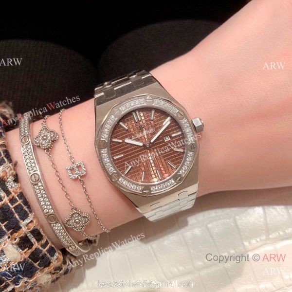 Copy Audemars Piguet Royal Oak Lady Watches SS Diamond Bezel 5