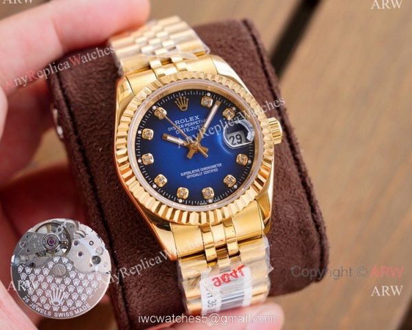 Swiss Quality Rolex Datejust Watches Two Tone Green Dial 5
