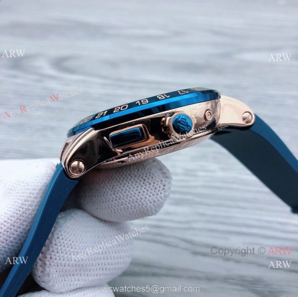 Ulysse Nardin GMT Perpetual Blue Bezel Rose Gold Men Watches 5