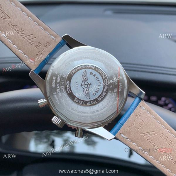 Best Replica Breitling Navitimer 01 Watch Blue Leather Strap 5