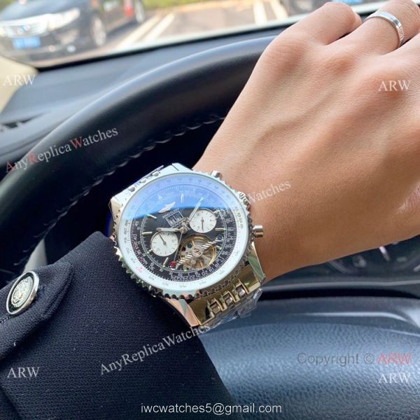 Copy Breitling Navitimer Tourbillon Black Dial Men Watch For Sale 5