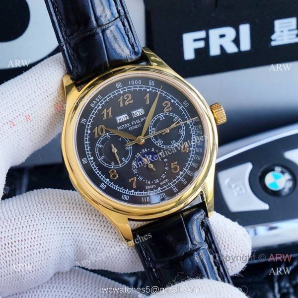 Swiss Grade Replica Patek Philippe Base 1000 Yellow Gold Watches 5