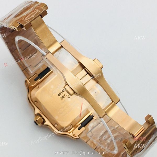 1:1 Copy BV Factory Replica Cartier Santos Rose Gold Watches With SmartLink QuickSwitch Band 5