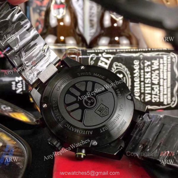 New Copy Tag Heuer Carrera Heuer 01 Black Steel Watch 43mm 5