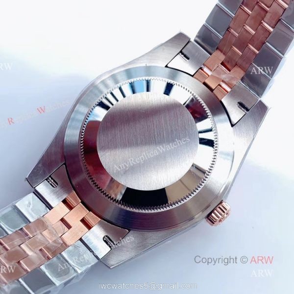 (Noob)Smooth Bezel Rolex Datejust Rose Gold Dial With Diamonds Jubilee Bracelet Swiss 3235 Watch 5
