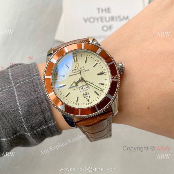 Buy Replica Breitling Superocean Brown Leather Strap 5