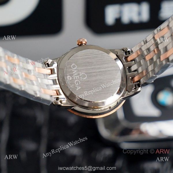 Swiss Quartz Omega De Ville 2-Tone Rose Gold Watches Women Size 5