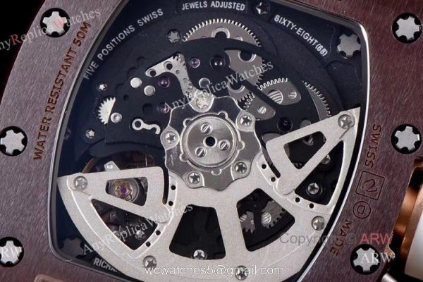 KV Factory Best Replica Richard Mille RM011 Brown Ceramic Flyback Chronograph Watch For Men 5