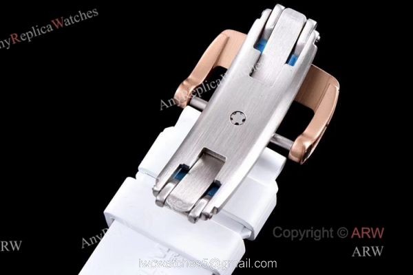 KV Factory AAA Replica Richard Mille RM011 Ceramic Chronograph Watch With White Rubber Band 5