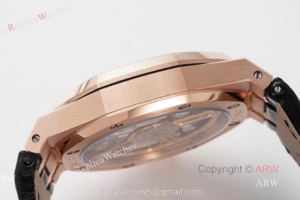 BF Factory Audemars Piguet Royal Oak 41mm Rose Gold Leather Strap Watch AAA Replica 5