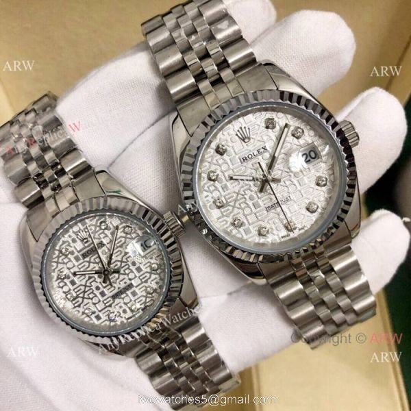 Clone Rolex Datejust Lover Watch Stainless Steel D-Red Dial 5