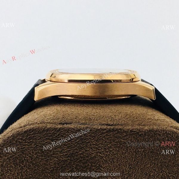 PFF Swiss Patek Philippe Aquanaut Luce Quartz Watch Rose Gold Black Dial 5