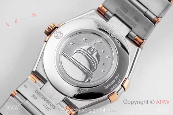 NEW! Swiss Copy Omega Constellation 28mm Quartz Watch 2-Tone Rose Gold 5