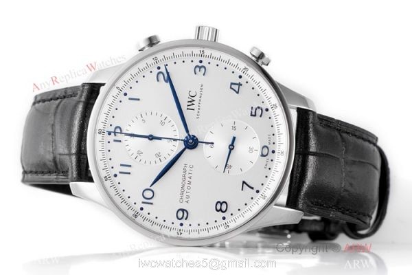 New! Swiss IWC Chronograph Portugieser White Dial Watch IWC Schaffhausen 5