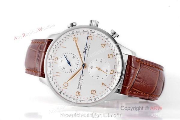 New! Swiss Copy IWC Schaffhausen Portugieser Watch White Chronograph Dial 5