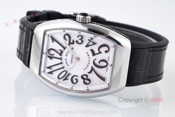 New V32 Franck Muller Vanguard Women Watch Replia with Black Leather Band 5