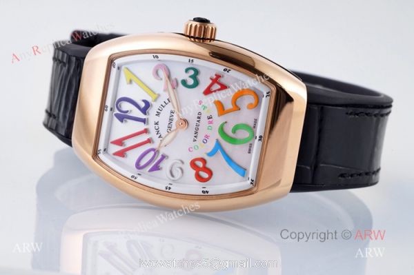 Replia Franck Muller Vanguard Rose Gold V32 Women Watch With Colorful Numbers 5