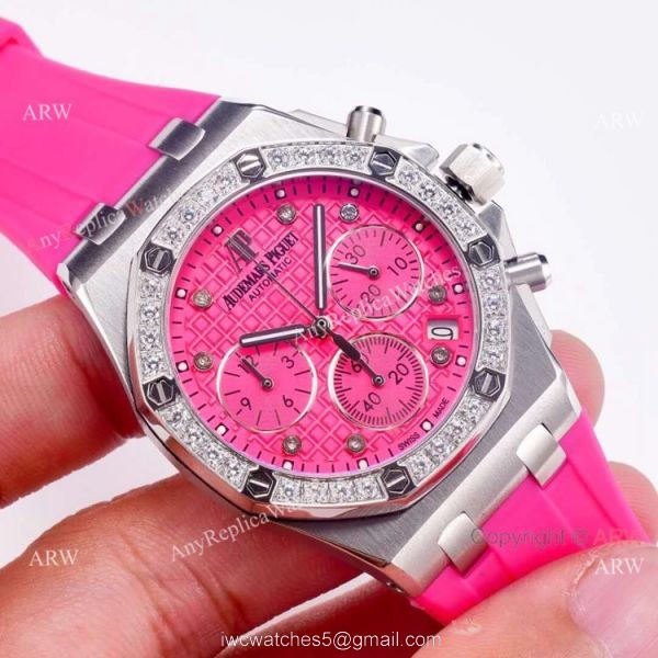 Audemars Piguet Royal Oak Offshore Watches Diamond Bezel Pink Dial 5