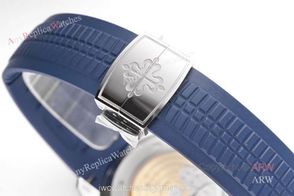 (ZF) Swiss 324 Patek Philippe Aquanaut 5168 Blue Dial Blue Rubber Strap Men Watch Replica 5