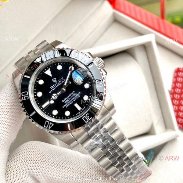 NEW UPGRADED Stianless Steel Black Dial Jubilee Strap Rolex Submariner Watch 40mm 5