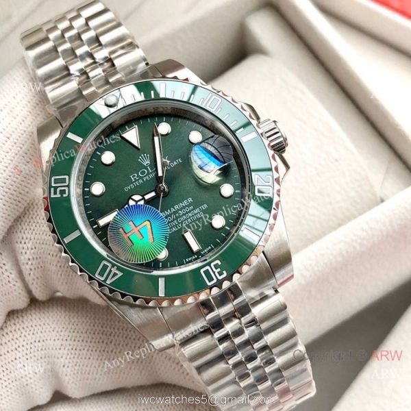 NEW UPGRADED Stianless Steel Jubilee Strap Rolex Submariner Hulk Replica Watch 5