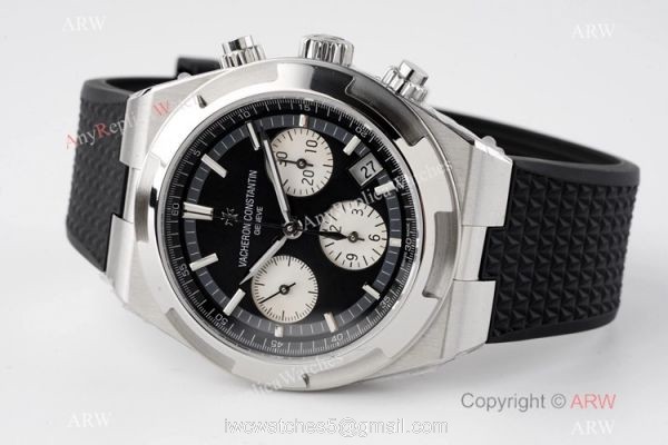 Super Clone Vacheron Constantin Overseas Chronograph Black Dial Watch 5