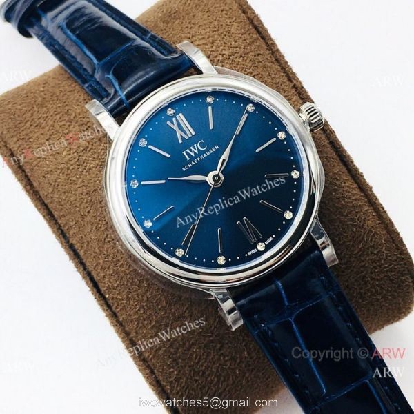 New! AAA Replica IWC Portofino Lady 34mm Watch Swiss 9015 Blue Dial 5