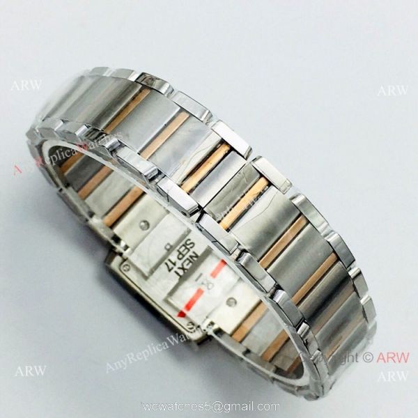 Super Clone Cartier Tank Francaise 2 Tone Rose Gold Pink Watch CC708177 5