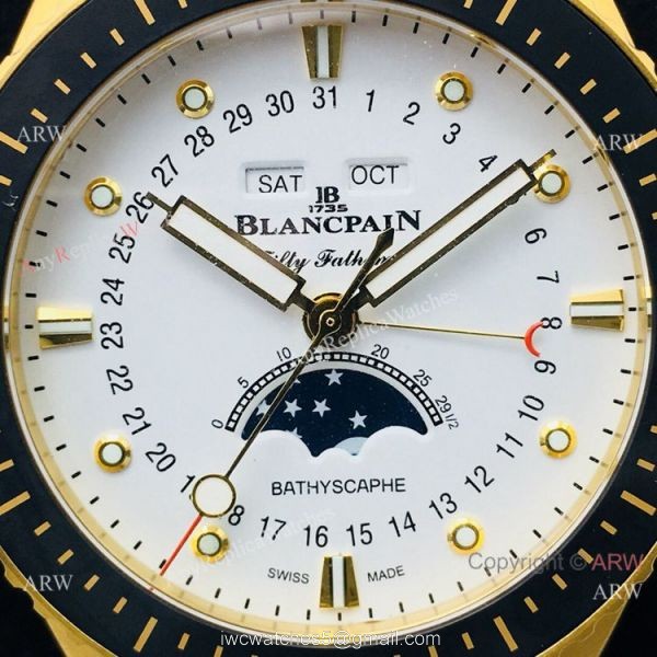 2020 New! Swiss Grade Copy Blancpain Fifty Fathoms Bathyscaphe Watch White Dial 5