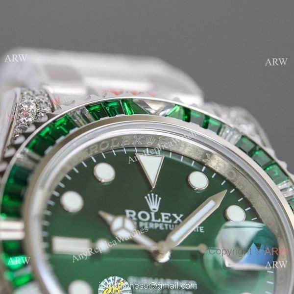 JH Factory Copy Rolex Submariner Iced Out Watch Swiss 2836 Diamond Band 5