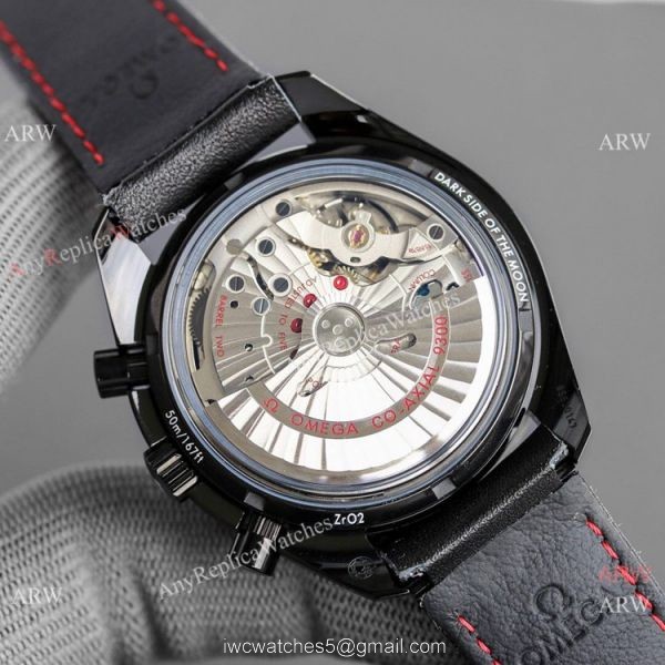 JH Omega Speedmaster Chronograph Swiss 9300 Watch Black Ceramic 5
