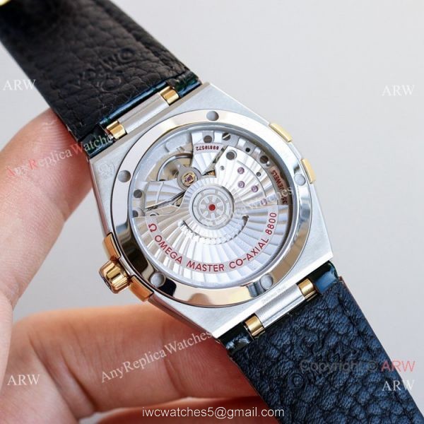 New! Swiss Grade Omega Constellation Gents Watches Green Leahter Strap 5